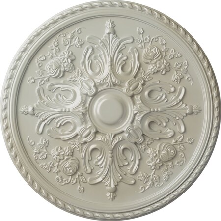 Ekena Millwork Bradford Ceiling Medallion (Fits Canopies up to 6 5/8"), Hand-Painted Flash Blue, 32 5/8"OD x 2"P CM32BRFBS